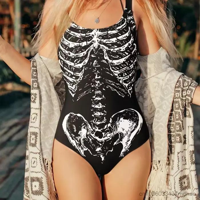 Maillot de bain sans manches à pois pour femmes