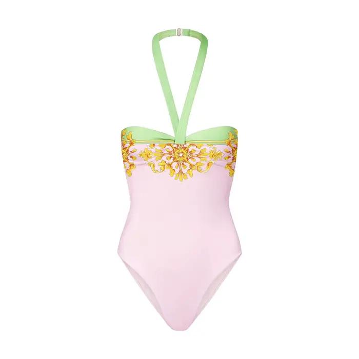 Maillot de bain une pièce femme avec jupe style halter amincissant pour plage fête détente quotidienne bronzage et spa