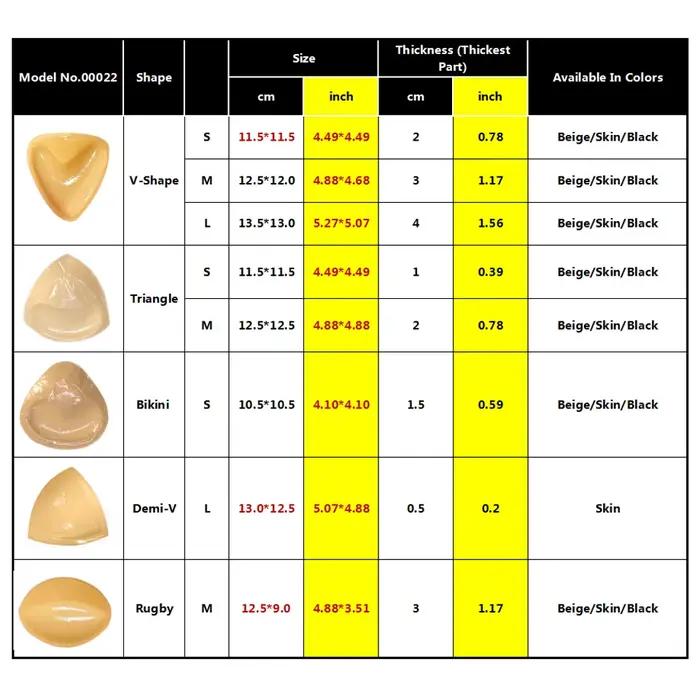 Inserts de soutien-gorge push-up pour rehaussement des seins coussinets adhésifs pour maillot de bain bikini accessoires intimes femmes diverses couleurs et tailles