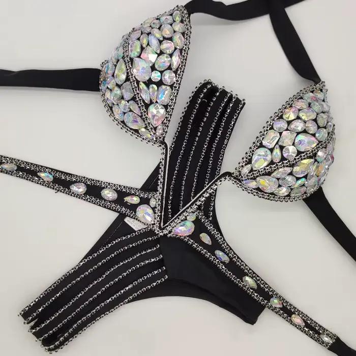 2020 venus vacances sexy femmes daimond push up cristal col en V strass maillots de bain vente chaude maillot