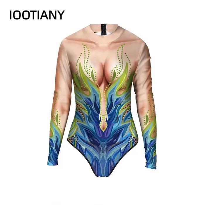 Maillot de bain une pièce à manches longues pour femme adulte, sirène, impression 3D, cosplay costumes, baignade, plages, événements spéciaux