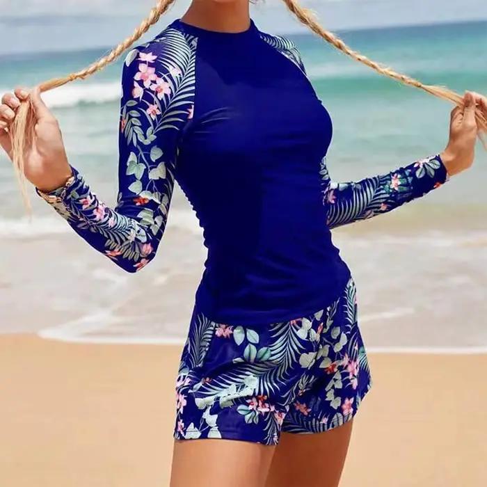 Maillot de bain deux pièces imprimé pour femmes