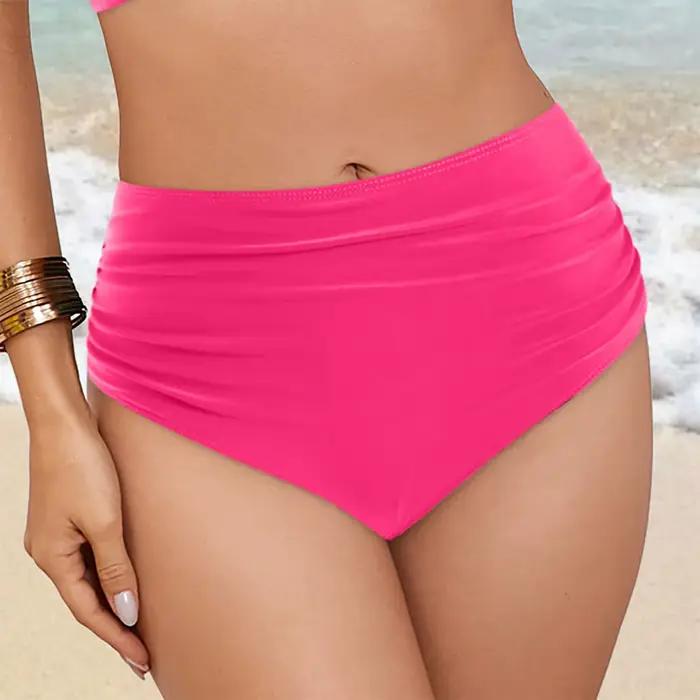 Bas de bikini taille haute pour femmes, slip de bain, short de plage, bas froncé, coupe haute, couverture complète, bas de sport, short de yoga, bas de bain polyvalent pour diverses occasions estivales