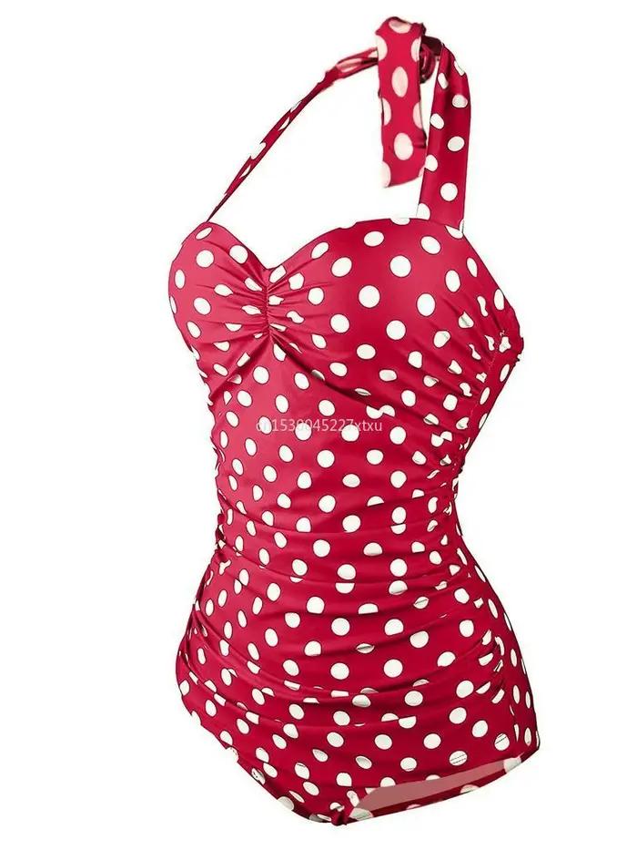 Grande taille une pièce Maillot De Bain rétro Dot maillots