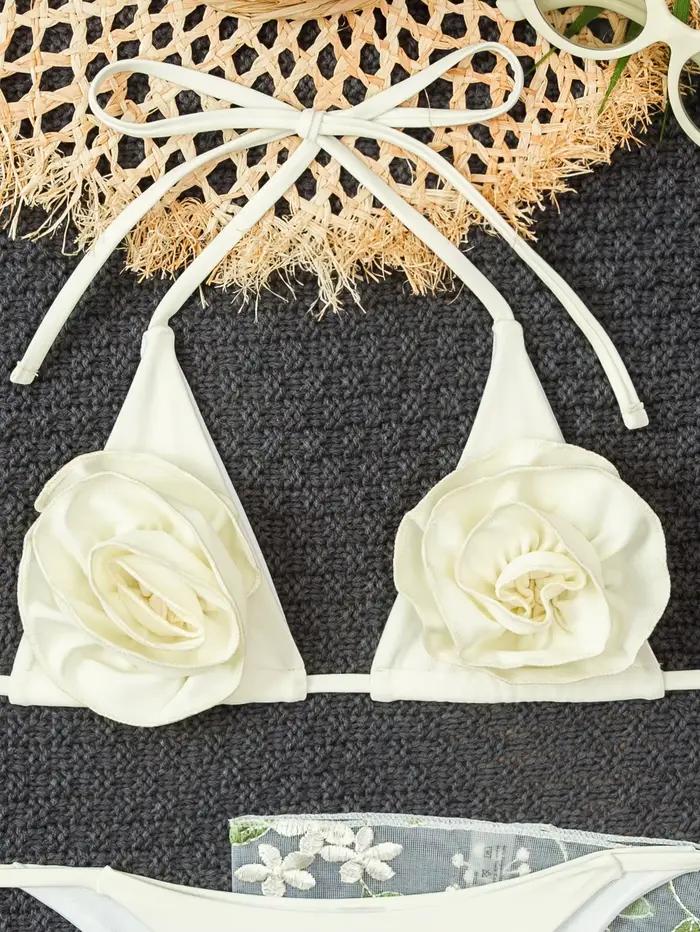 Maillot de bain trois pièces sexy, bikini bandage, vêtements de plage pour femmes, maillot de bain féminin, halter trikini, maillot de bain, dropshipping