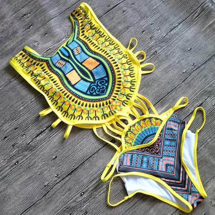Maillot de bain une pièce à imprimé africain pour femmes