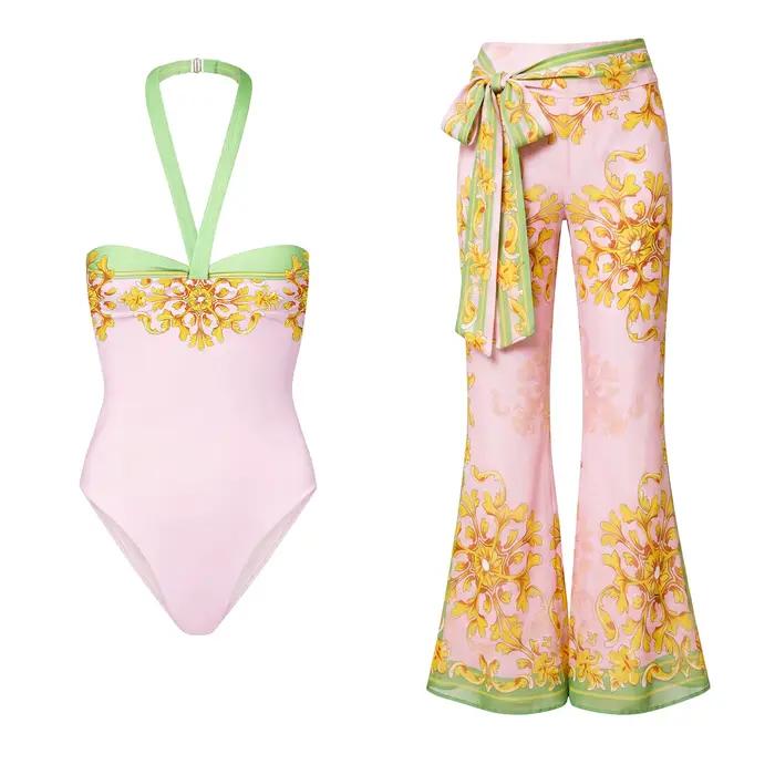Maillot de bain une pièce femme avec jupe style halter amincissant pour plage fête détente quotidienne bronzage et spa