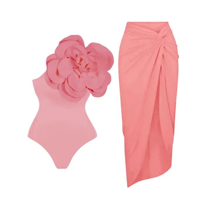 2025 fleur une pièce maillot de bain avec couvrir luxe femme