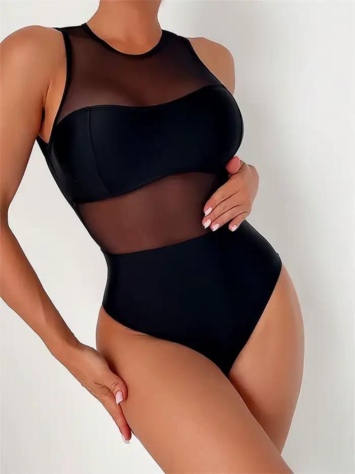 Maillot de bain une pièce sexy transparent 2026 pour femme