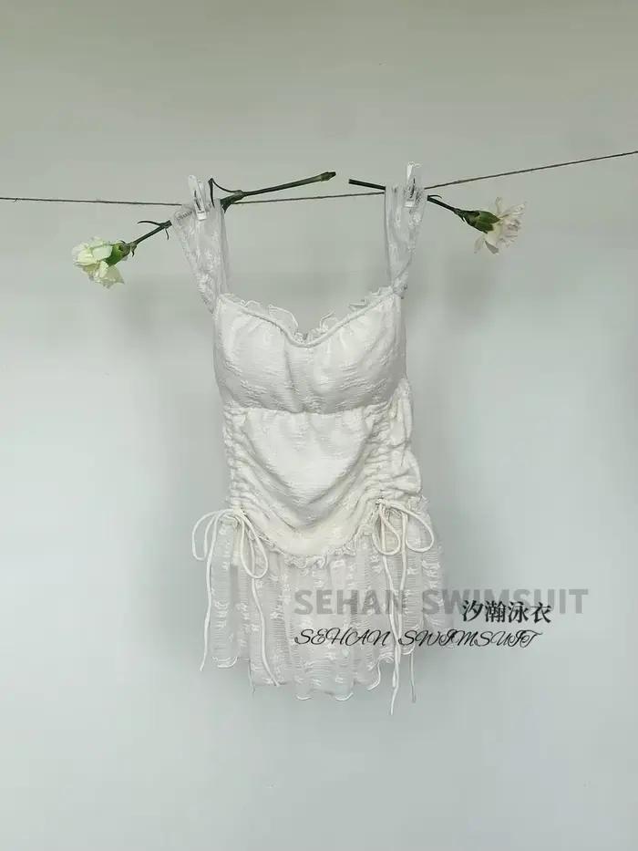 Nouveau Maillot de Bain Une Pièce Femme 2026 Style Français Pure Lust Wind en Dentelle Douce