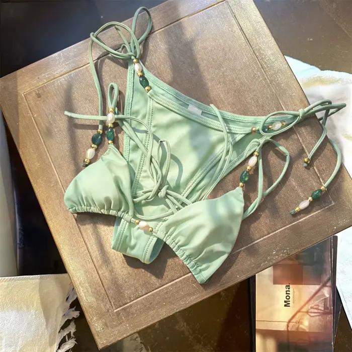 Bikini à perles 2026 Nouveau Maillot de bain push-up sexy pour femme