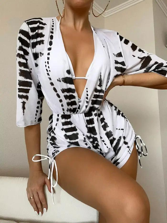 Maillot de bain femme Tankini Tropical deux pièces imprimé pour nage et plage occassions spéciales
