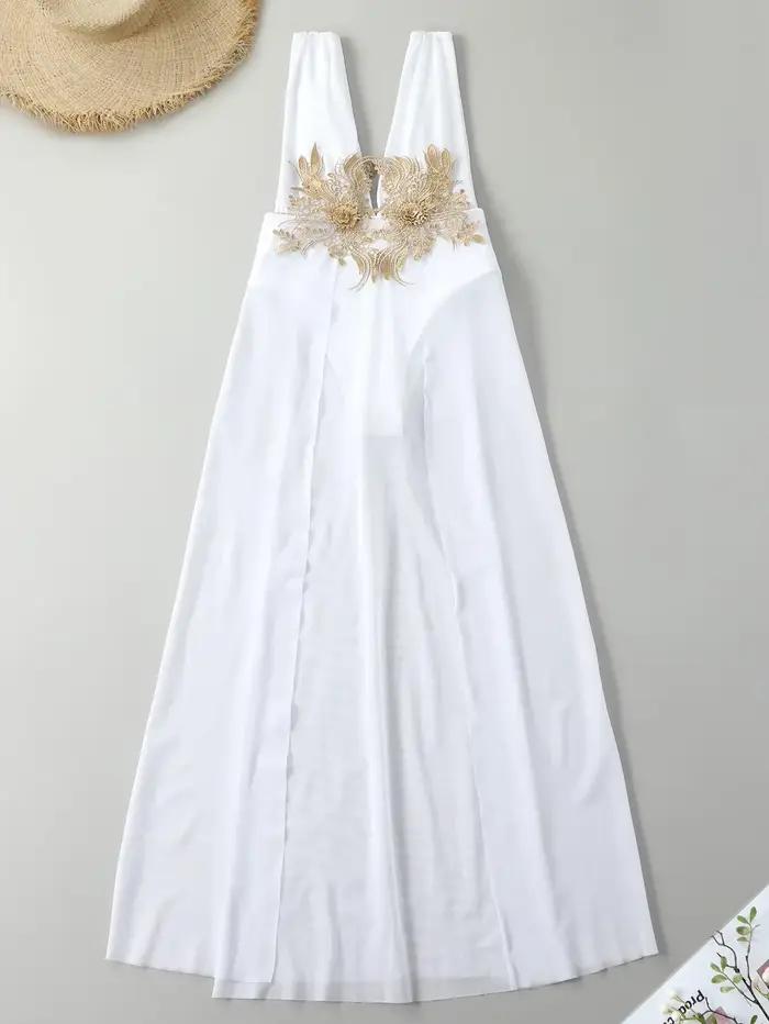 Maillot de bain une pièce femme Daxiyee broderie florale vintage blanc taille haute plage泳程在此处结束,但似乎最后一行的中文部分与之前的英文内容不匹配。根据要求,这里应提供一个优化的SEO标题,基于之前描述的产品特点。以下是符合要求的最后一行: ###TITRE### Maillot de bain une pièce blanc sexy Daxiyee broderie florale vintage taille haute pour femmes plage occassions spéciale