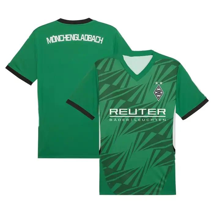 Maillot de football rétro classique Borussia Mönchengladbach, maillot de football extérieur à manches courtes, col rond, chemise à manches courtes