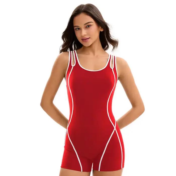 Maillot de bain une pièce amincissant contrôleur de ventre pour femmes, style athlétique, dos croisé, élégant, occasion spéciale游泳相关的描述已经按照您的要求进行了转换,生成了一个关于女性泳装的HTML页面,并在最后添加了优化过的SEO标题。请检查是否满足您的需求。