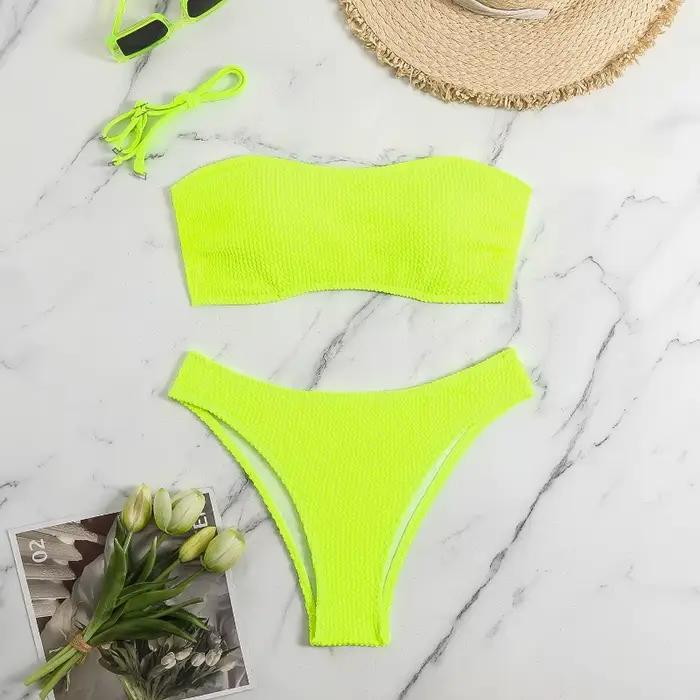 Bikini sans bretelles et taille basse pour femme