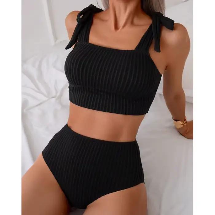 Été Sexy Bikinis noir femmes maillots de bain femme maillot