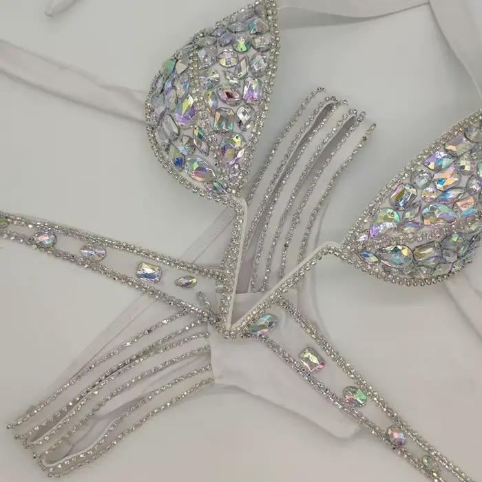 2020 venus vacances sexy femmes daimond push up cristal col en V strass maillots de bain vente chaude maillot