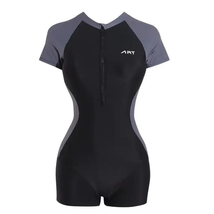 Maillot de bain une pièce femme polyester protection éruptions cutanées patchwork réglable adapté à la natation surf activité aquatique occaions spéciales