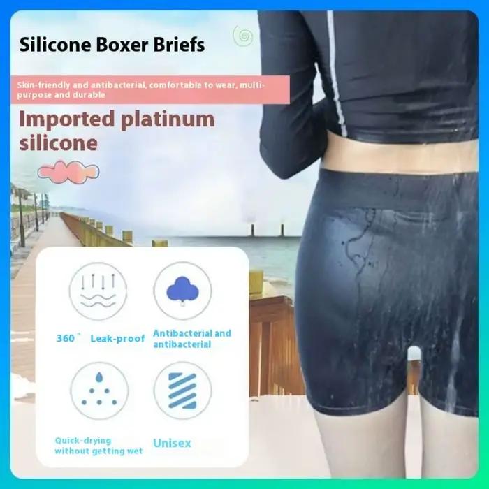 Maillot de bain en Silicone taille haute pour femmes et hommes, imperméable, séchage rapide, Design modeste, maillot de bain pour adultes, Anti-fuite, combinaison d'entraînement élastique