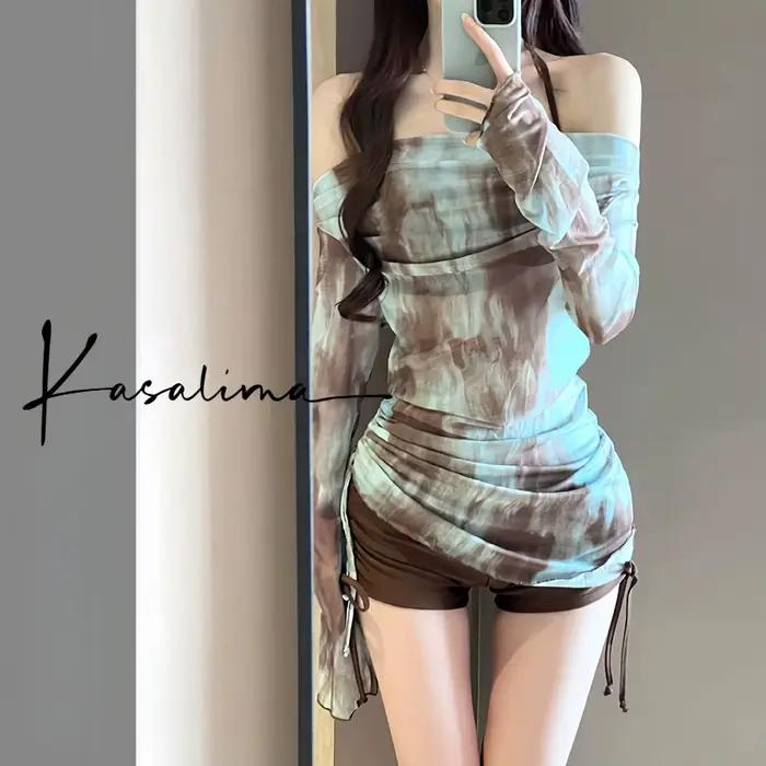 Bikini Fendu Femme Polyester Couvrant Ventre Style Bikini Taille Basse Haute Taille Occasions Vacances Printemps Plage