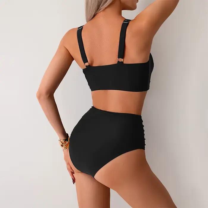 Bikini Deux Pièces Taille Haute Femme Maillot De Bain Plage Surf Nage Occasions Spéciales