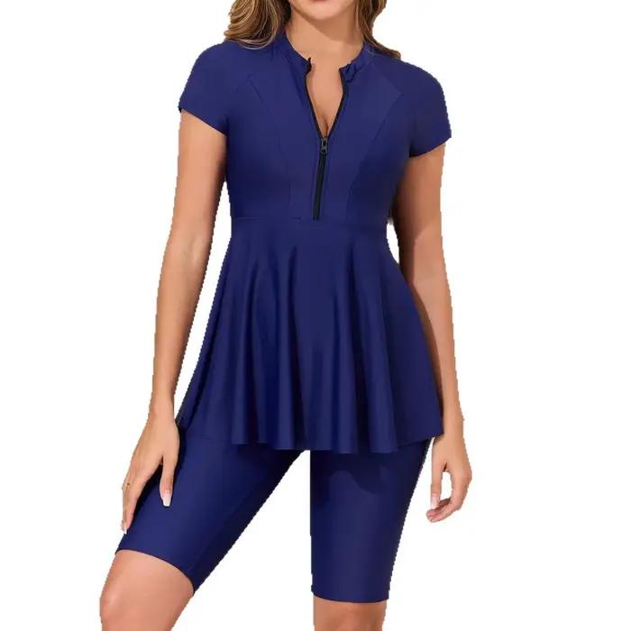 Maillot de bain deux pièces pour femme style conservateur