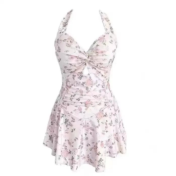 Maillot de Bain Féminin Coréen Sexy à Une Pièce Ventre Contrôle Taille Haute Printemps Chaud Élégant Occasions Spéciales