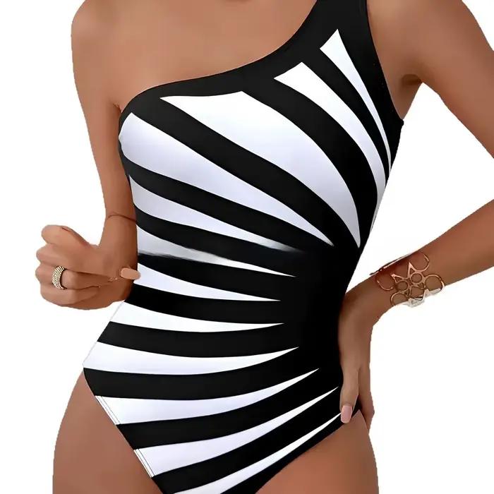 Maillot de bain une pièce pour femmes style plage sexy motif zèbre amincissant contrôleur de ventre haute élasticité occassions spéciales sorties plage