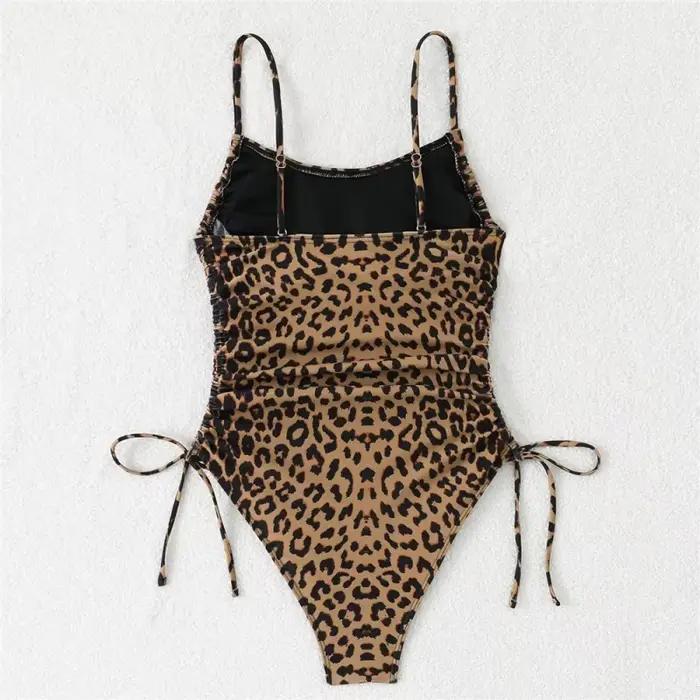 Maillot de bain une pièce sexy imprimé léopard pour femme