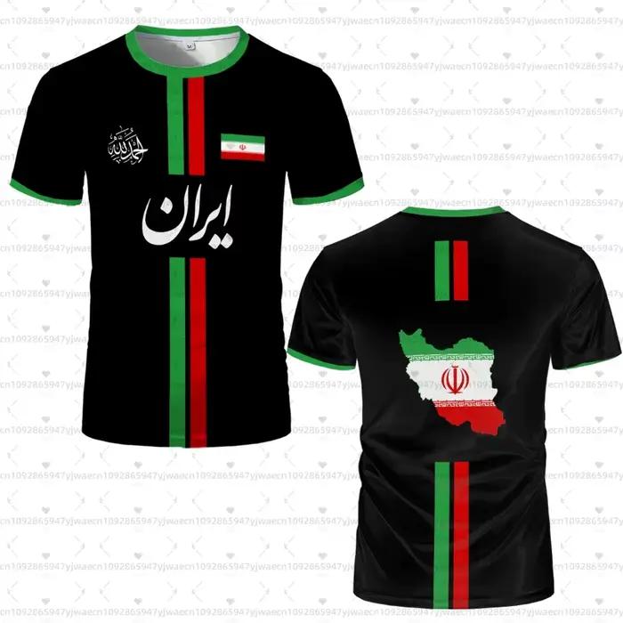 26 Nouveaux Maillots de Football Iranien pour Hommes, T-shirts Sportifs, Maillots de Foot Oversize à Motif Drapeau Iranien, T-shirts Décontractés Unisexe à Motifs