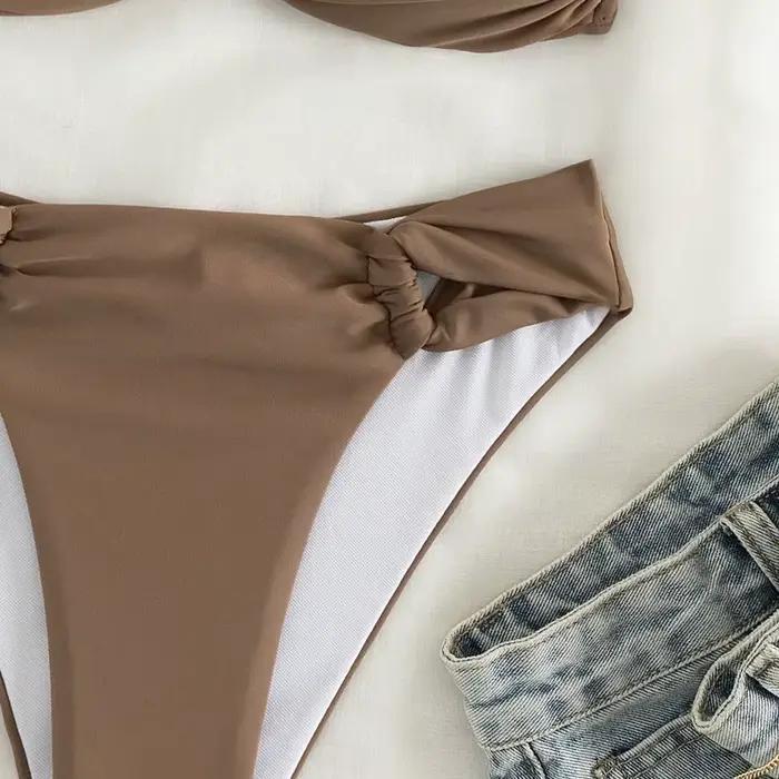 Cikini-Twist Halter Push Up Bikini Maillot de bain pour femme