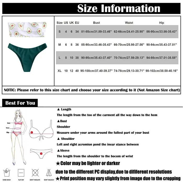 Maillot de bain deux pièces imprimé avocat sexy pour femme, ensemble bikini sans bretelles, style jeune bohème, pour plage, piscine et vacances