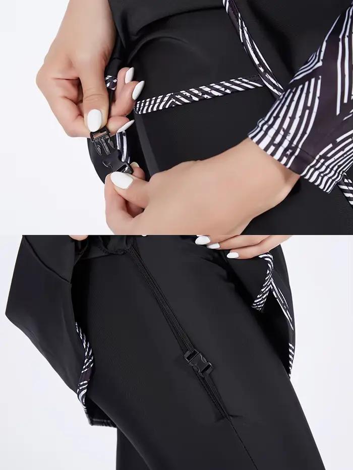 Burkini islamique à manches longues pour femmes, maillot de bain musulman, hijab, pantalon, haut léopard, modeste, ensemble de 3 pièces