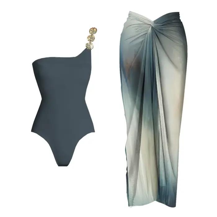 Maillot de bain col en V profond avec couverture Sexy femmes maillots