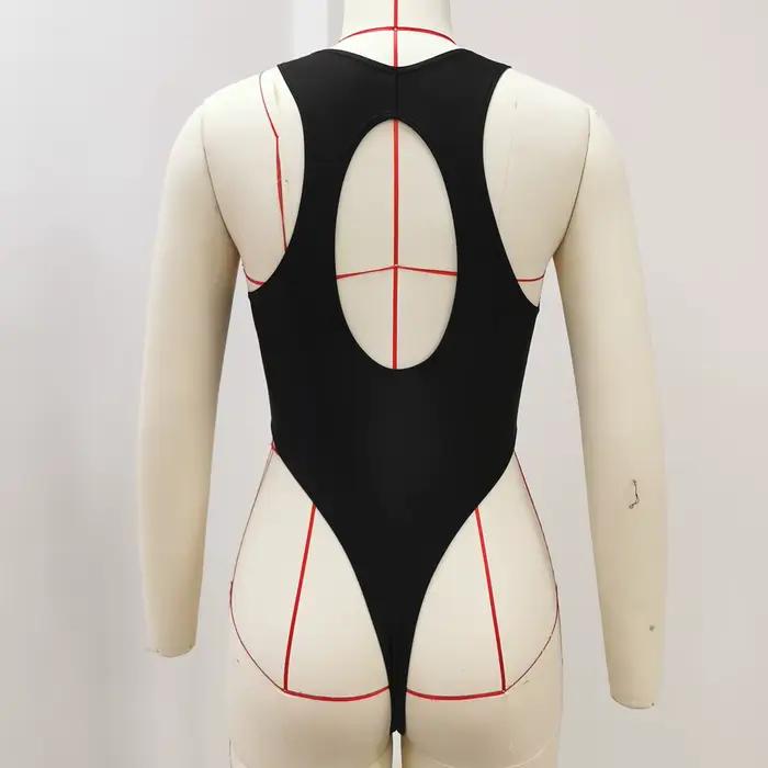 Maillot de bain une pièce sexy à coupe haute pour femme