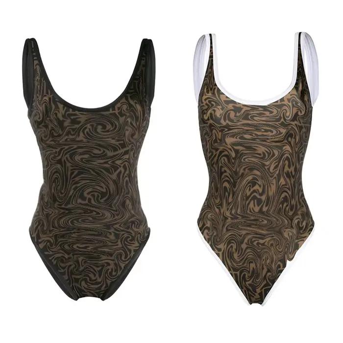 Maillot de bain une pièce amincissant pour femme avec design cache-ventre