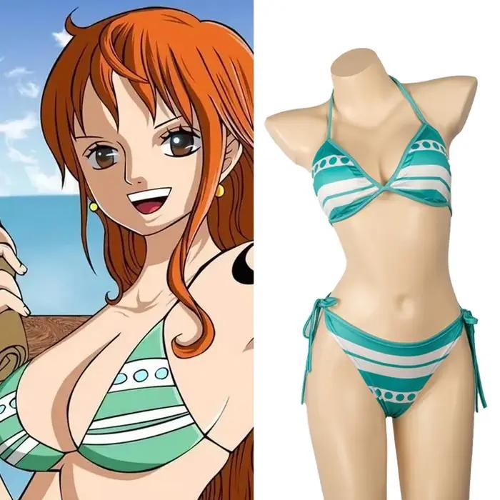 Anime Nami Cosplay Costume deux ans plus tard Bikini bretelles fendues culotte de sous-vêtements maillot de bain femme
