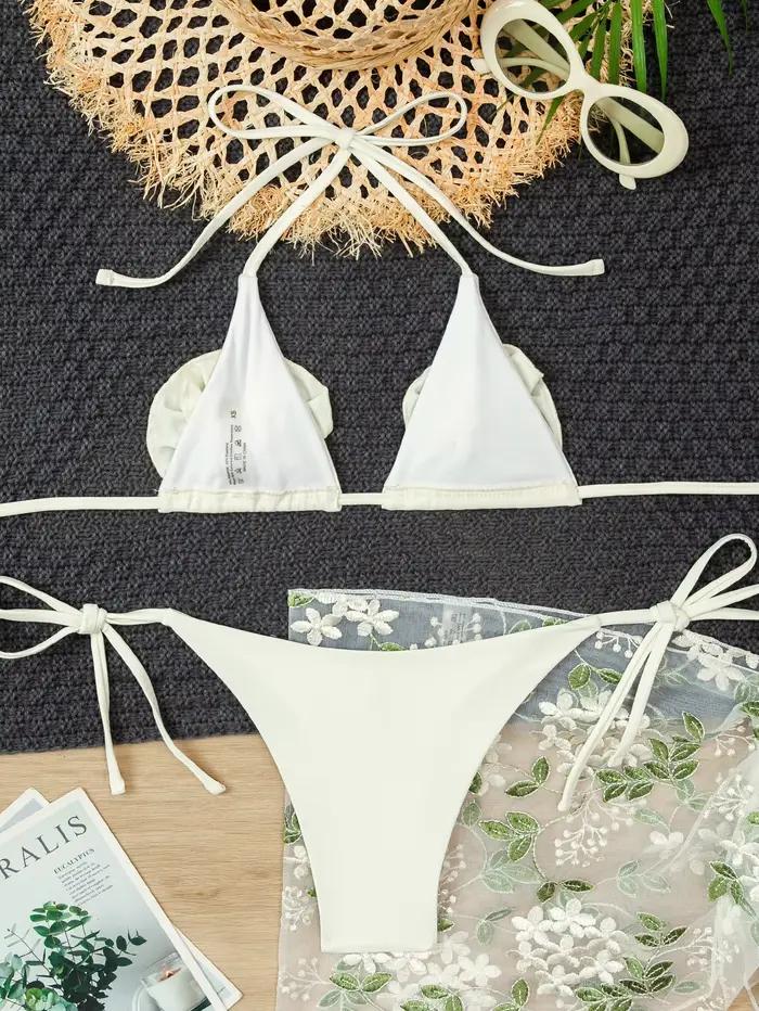 Maillot de bain trois pièces sexy, bikini bandage, vêtements de plage pour femmes, maillot de bain féminin, halter trikini, maillot de bain, dropshipping