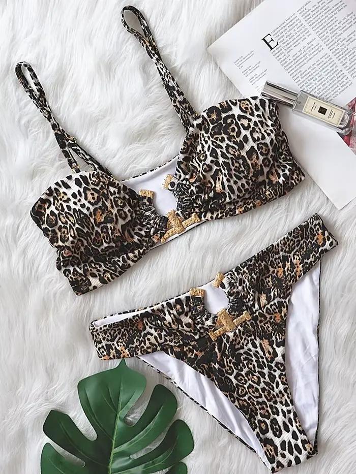 Maillot de bain brésilien sexy noir 2026 pour femme, bandeau, coupe haute, push-up rembourré, luxueux, avec strass, couleur unie