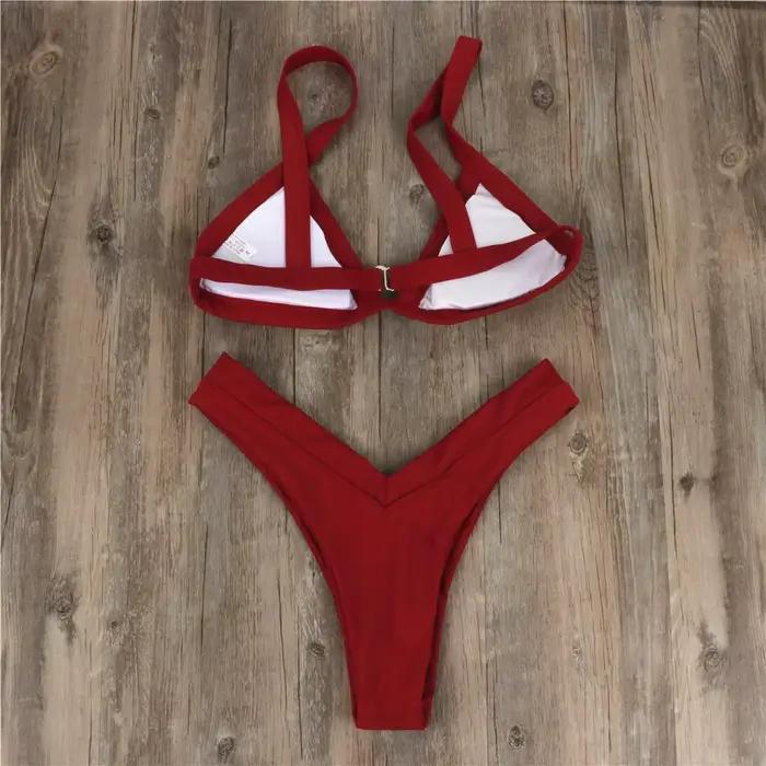 Maillot de bain triangle deux pièces pour femmes