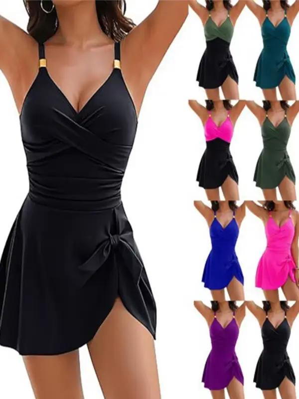 Maillot de bain une pièce sexy pour femme ajusté moulant élasthanne polyester solide tricoté neoprène occassions baignade nage natation plage piscine