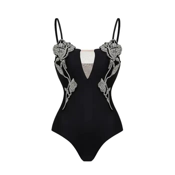 Maillot de bain une pièce avec jupe motif floral pour femme, tenue de plage élégante, confortable et résistante pour les activités aquatiques et les vacances