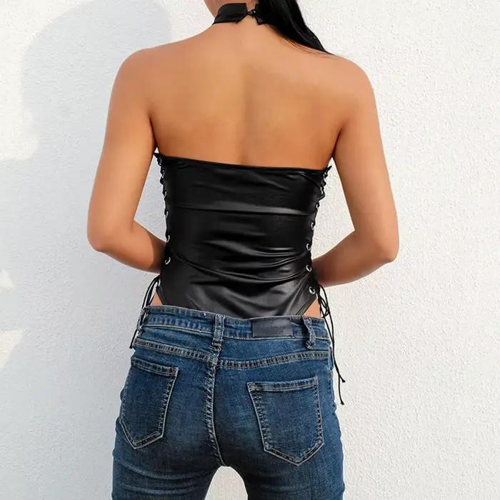 Maillot de bain sans fil pour femmes, style jeune, couleur Pure, ajusté, col licou off-shoulder, pour les vacances et les occasions estivales