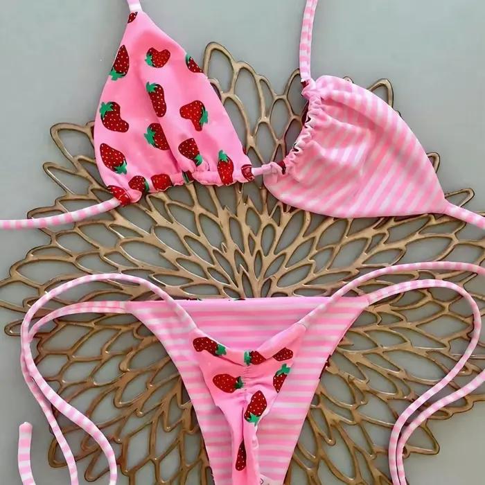 Maillot de bain bikini de plage brésilien sexy deux pièces