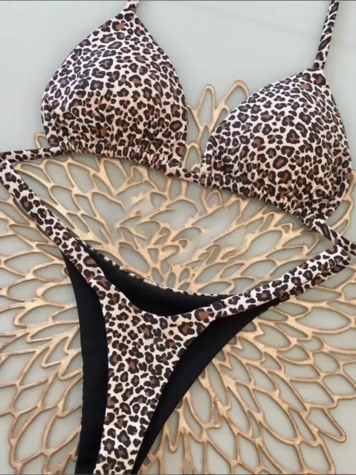 Ensemble Bikini brésilien Sexy Push Up maillot de bain deux pièces Triangle cravate côté bas plage vêtements de