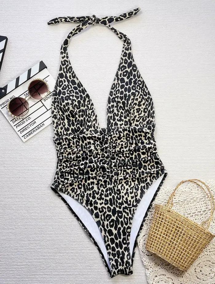 Léopard une pièce maillot de bain Sexy Bikini femmes maillots