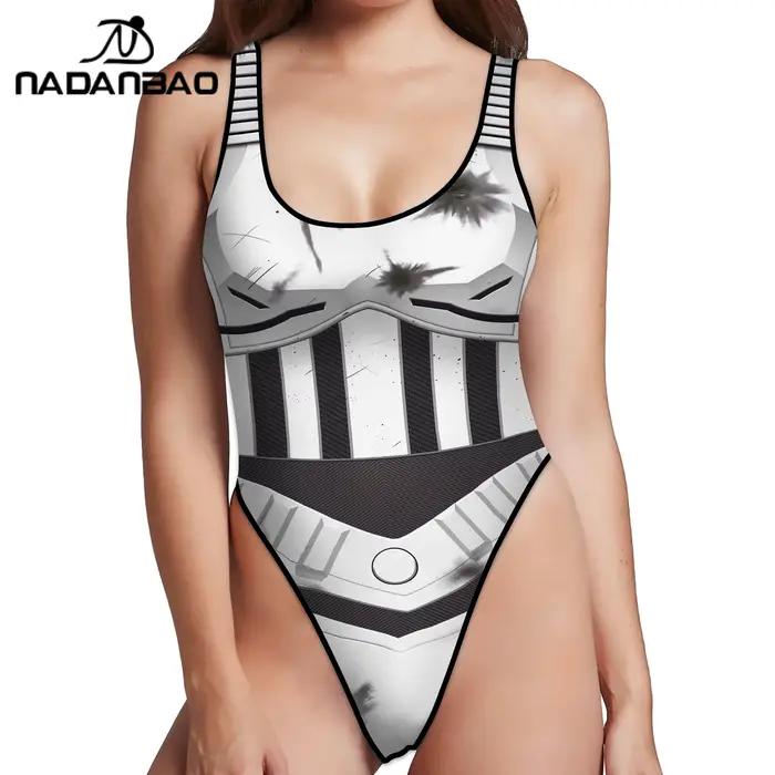 NADANBAO-Maillot de bain Smile Hero pour femmes, imprimé en 3D, slim, sexy