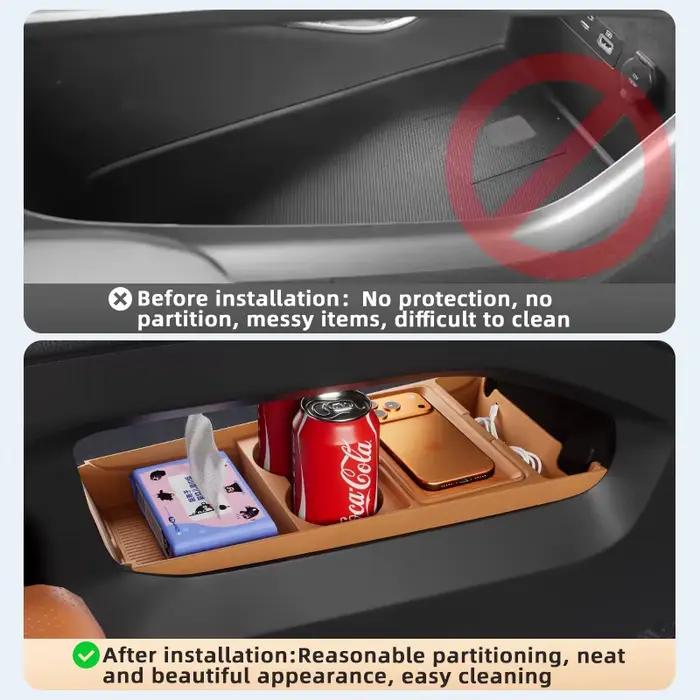 Pour Chery Tiggo 8 2026 : Boîte de rangement inférieure de la console centrale et organiseur de lunettes, accessoire de modification intérieure de voiture