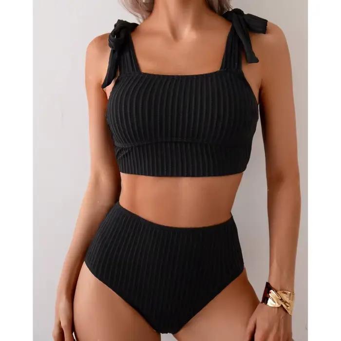 Été Sexy Bikinis noir femmes maillots de bain femme maillot
